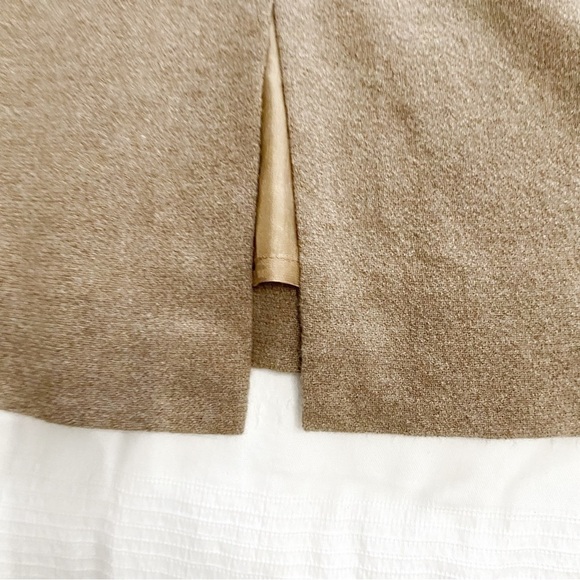 𝅺RHAPSODIE DE WEINBERG BEIGE BROWN WOOL CASHMERE BLEND MAXI SKIRT - 46IT (L) - Picture 11 of 12